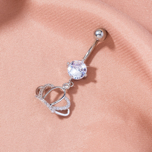 Title 3, Crown Zircon Belly Button Ring Belly Button Nai...