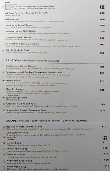 Celebration - Mercure menu 