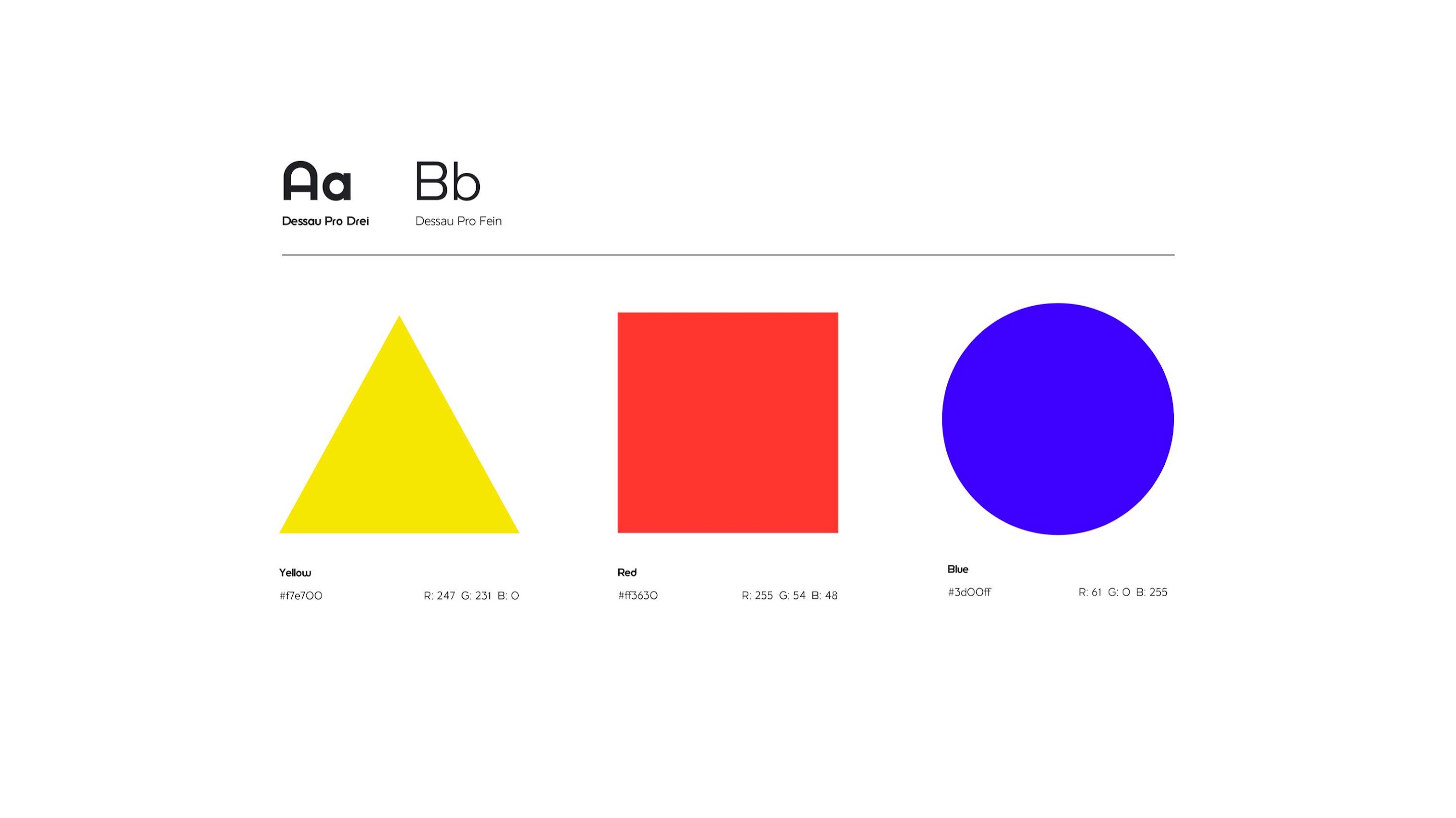 Typography, simple colour palette of yellow, red and blue, and iconic use of geometrical shapes