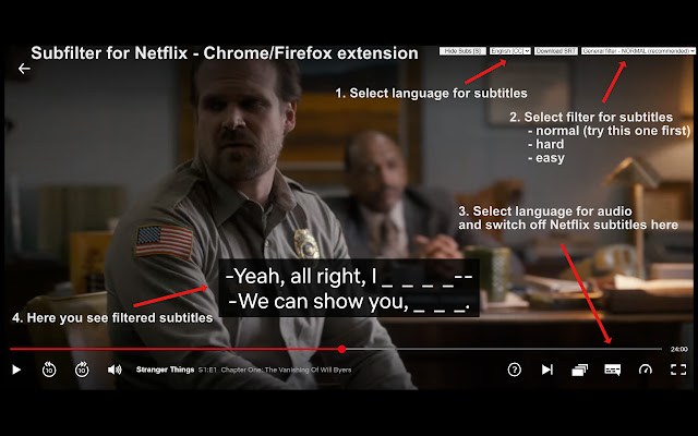 Subfilter for Netflix chrome extension