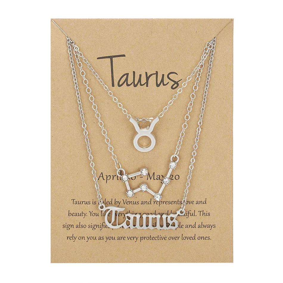 Collar de 12 constelaciones con letras inglesas antiguas y cielo estrellado, un regalo personal y único, ideal para expresar afecto.