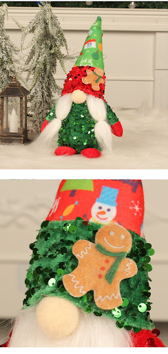 Title 2, Christmas Gingerbread Man Faceless Doll Ornamen...