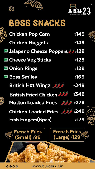 Burger 23 menu 