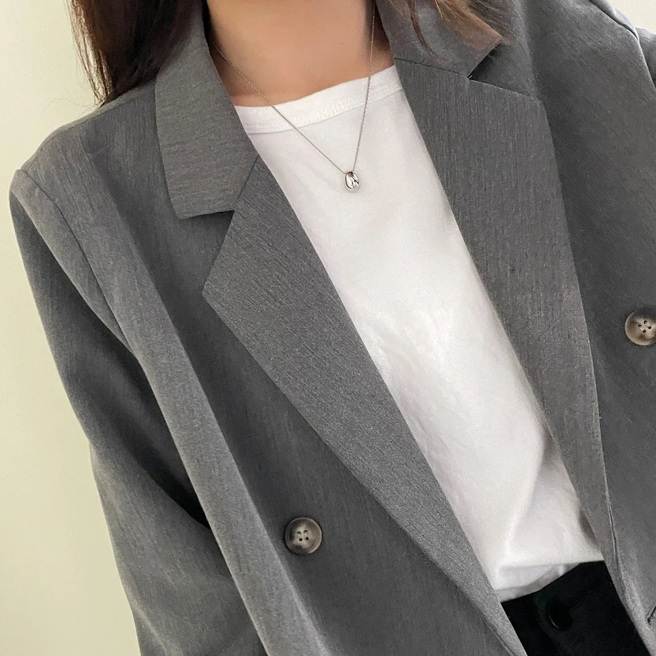 Collier de Personnalité Simple, Forme de Goutte Métallique Tendance, Chaîne de Clavicule Plaqué Cuivre et Élégance