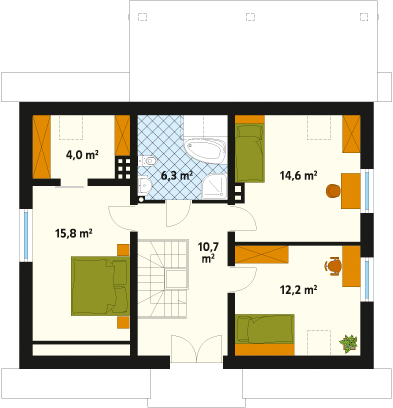 Zdjęcie rzutu Rzut poddasza projektu domu