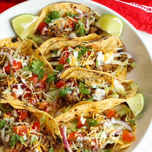 These delicious Ground Beef Tacos are made super quick and easy with ground beef taco meat that has been seasoned with a perfect homemade spice blend.