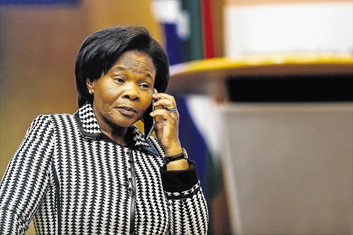 ON HOLD: Former minerals resources minister Susan Shabangu at the Farlam Commission of Inquiry on Marikana yesterday