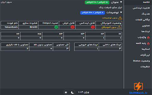 اکستنشن سئو شیفت رنک | افزونه سئو رایگان