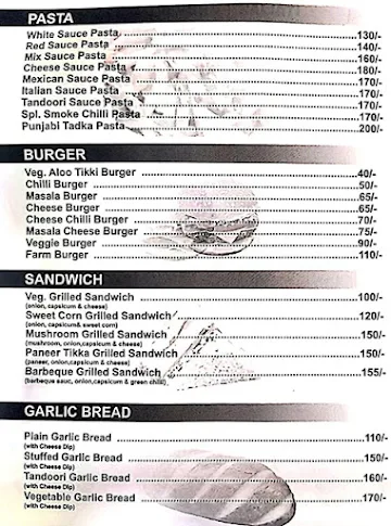 Starving Corner menu 