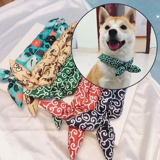 Dog Bandanas Akita Shiba Scarf Soft Collar Washable Bow Accessories Japanese farmhouse Style Cotton dogs Bibs Pet Fashio