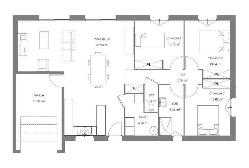  Vente Terrain + Maison - Terrain : 520m² - Maison : 85m² à Denguin (64230) 