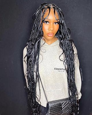 Bohemian Knotless Braids With Human Hair