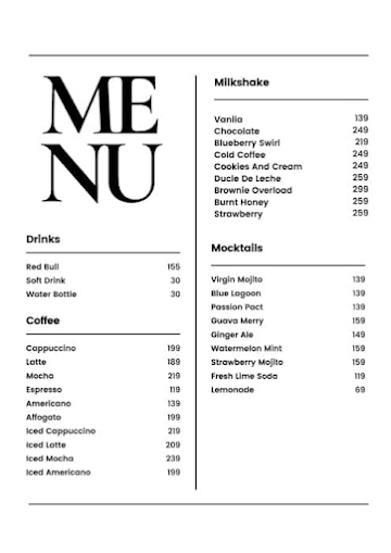 129 Whiskk. Avenue menu 