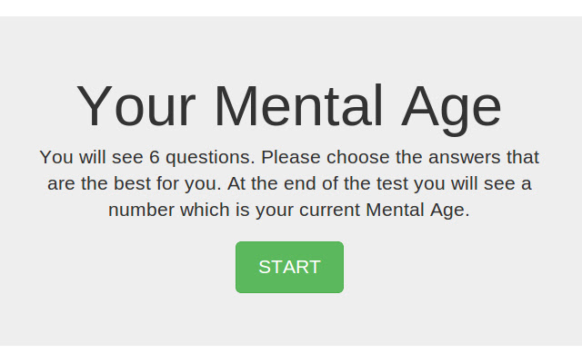 Your Mental Age Test chrome extension