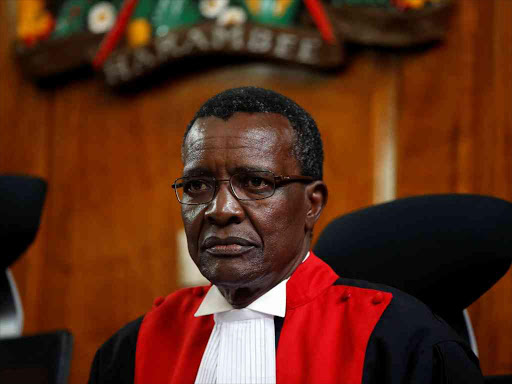 Chief Justice David Maraga presides before delivering a ruling on cases that sought to nullify the re-election of President Uhuru Kenyatta, November 20, 2017. /REUTERS