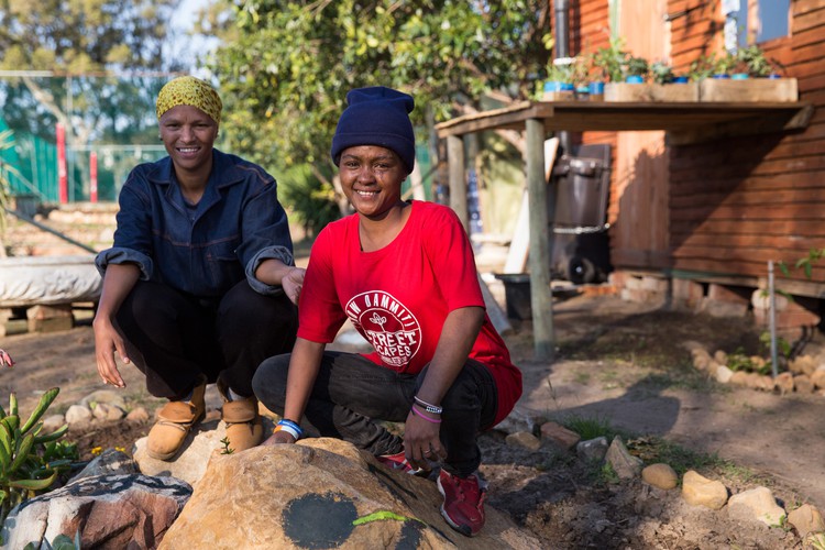 Nazeema Jacobs (left) and Kaylin Mrbral work at the Streetscapes urban gardening project. Jacobs was living on the street but is now living with her mother. Jacobs completed matric and wants to study home-based nursing. “I love looking after old people,” she said. The only thing keeping her back is a lack of funds.