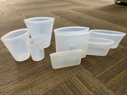 Title 10, Reusable silicone food storage bags, airtight s...