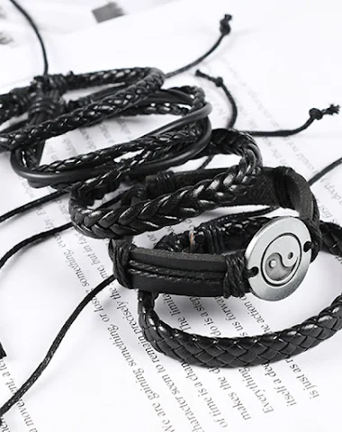 Bracelet en cuir de vache Vintage W - 3