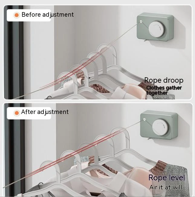 Invisible Retractable Clothesline Indoor Punch-free Bathroom Drying Rack Balcony. Compact, space-saving solution for coo
