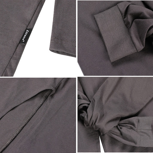 Title 3, Long Sleeve T-shirt with Irregular Slit and Loo...