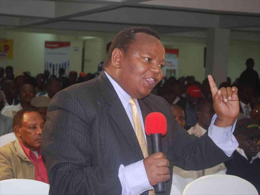 Shareholder Daniel Gathogo during the Eveready Annual General Meeting in Nakuru on October 6/BEN NDONGA