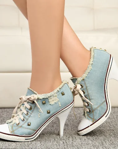 Zapatos de tacón super alto de lona - 0