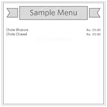 Special Chole Bhature menu 