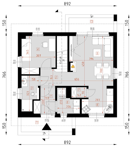 D153BD - WT2021 wersja drewniana - Rzut parteru