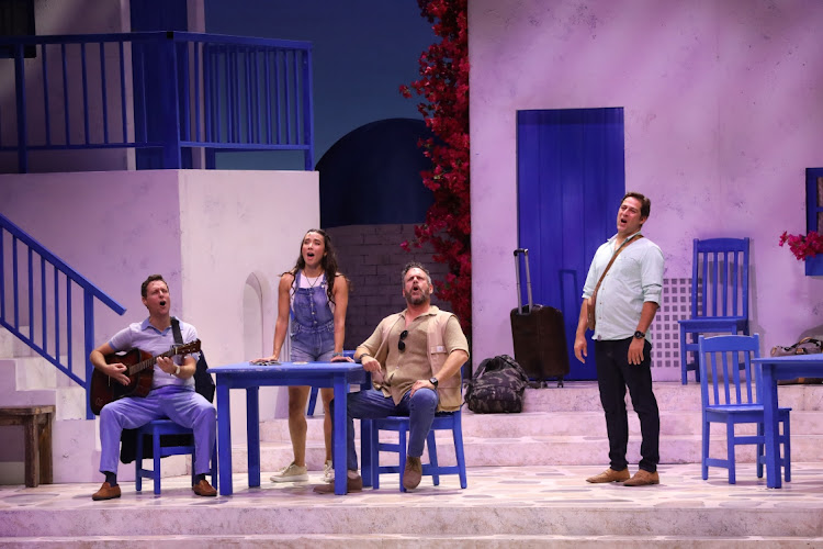 Matt Newman, Kirula-Lind Devar, Tiaan Rautenbach and Emmanuel Castis in the local production of 'Mamma Mia!'