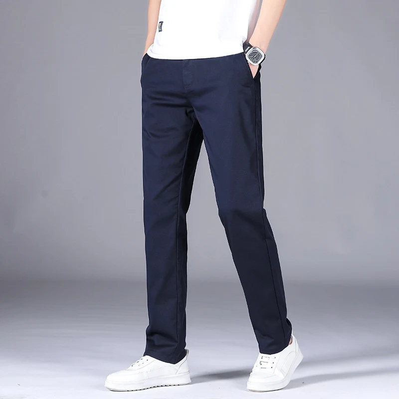 Summer Business Straight Men's High Waist Plus Size Loose Thin Trousers Breathable Comfort and Style for Warm Weather an