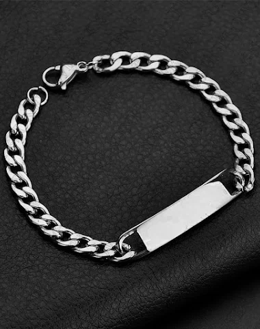 Brazalete curvo de acero inoxidable - 2