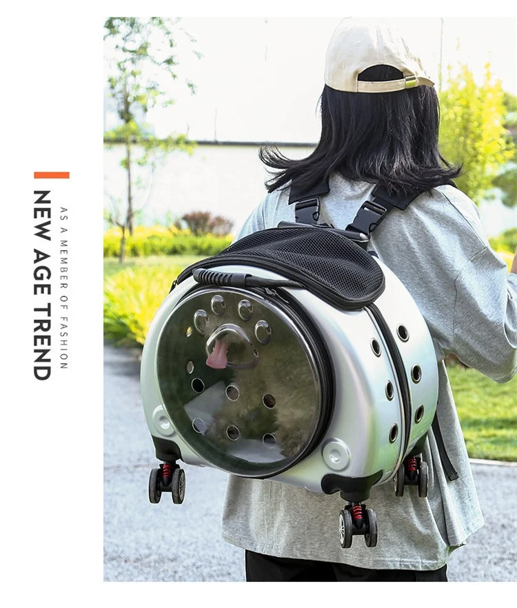 Sac de transport pour petits animaux, sac à couches pour chiens portable, transparent, sac à bandoulière pour chats, style capsule spatiale.