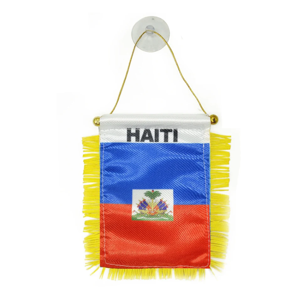 Wereld Mini Vlag Dubbelzijdig met Kwast en Zuignap Versier Je Auto of Kantoor! Ideaal voor Fans en Wereldreizigers.