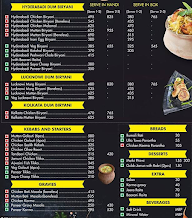 Dawat Biryani menu 1