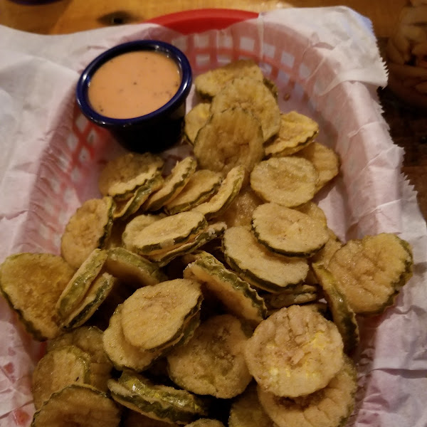 Fried pickles with comeback sauce...so amazing!!