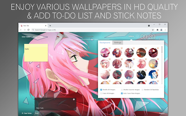 Zero Two Wallpaper Custom New Tab