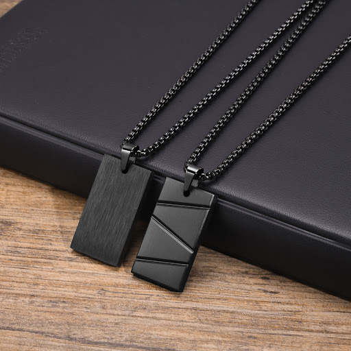 Title 3, Titanium Steel Geometric Stainless Steel Rectan...