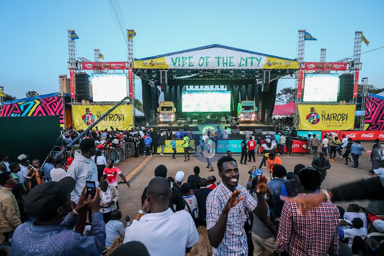 Members of the public converge at Uhuru park to watch the World Cup 2022 final match between France and Argentina during the Nairobi festival on December 18, 2022.