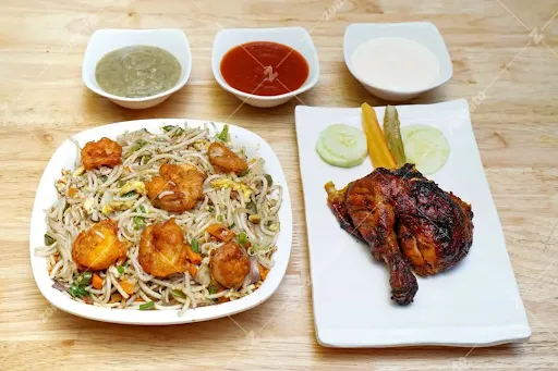 Prawn Noodles +Tandoori Chicken(1/4)