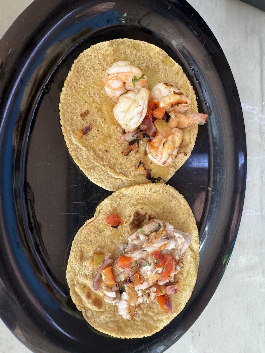 Shrimp and fish taco