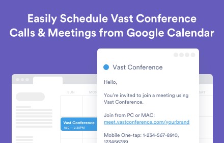 Vast Conference for Google Calendar chrome extension