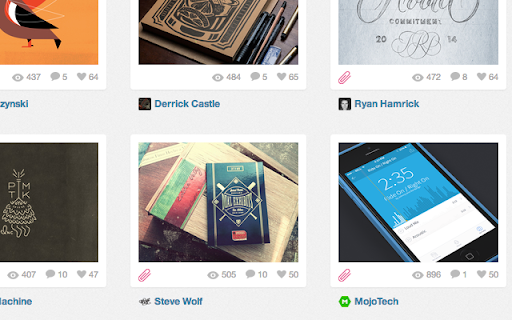 Dribbble Attachments at List