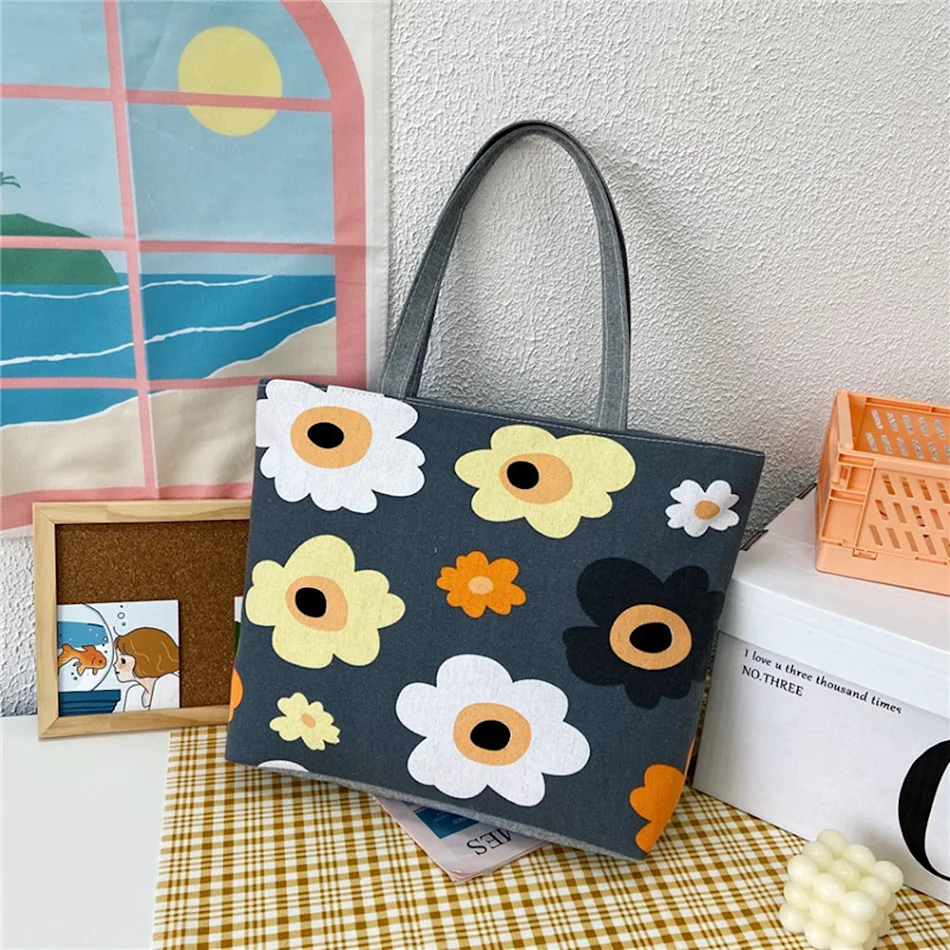 Bolso Tote Grande de Lona para Mujer con Estampado, Amplia Capacidad, Perfecto para Compras y Uso Diario