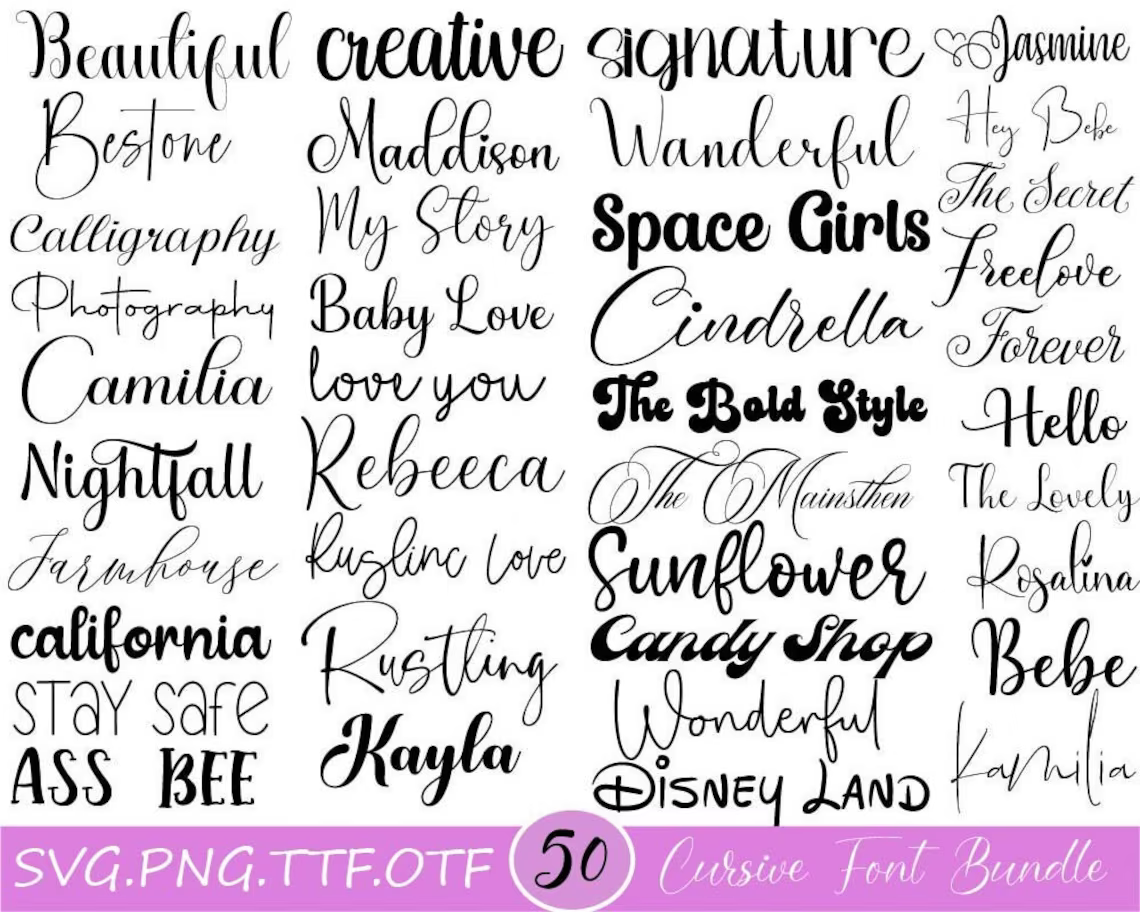 50 Font Bundle from ZAIMIStudio