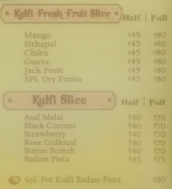 Chennai Kulfi menu 1