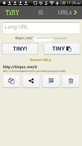 Tiny URL shortener +QR codes