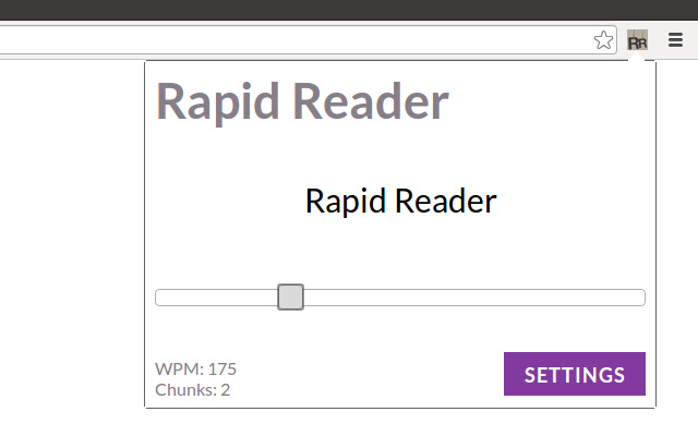 Rapid Reader chrome extension