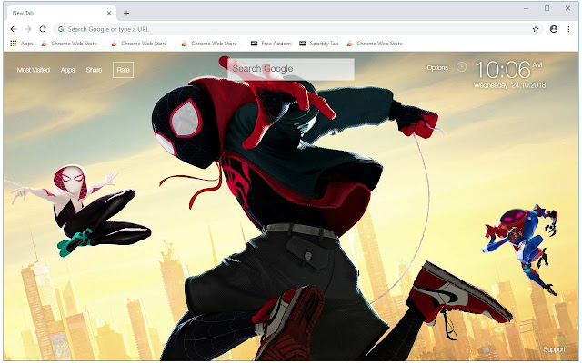 Spider Man Into The Spider Verse New Tab