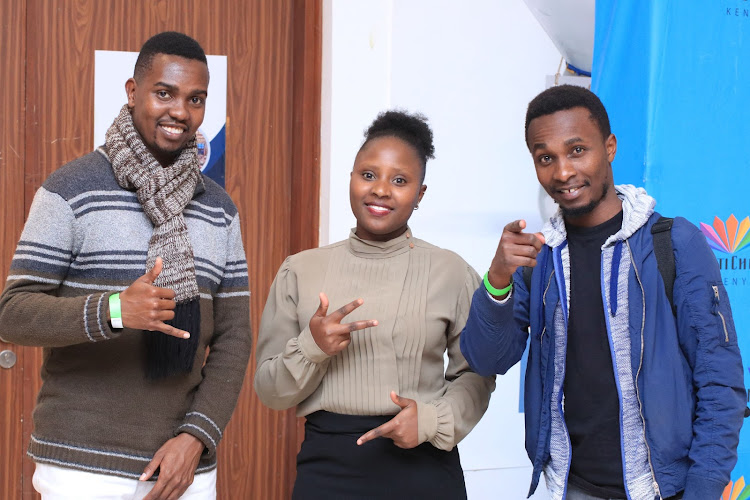 Business man Alex Mureithi, students Carol Wambui and Shem Kariuki.