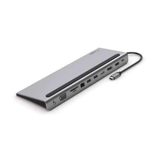 Dock chuyển đổi USB-C 3.1 11 trong 1, Pass-thru 100W Belkin (Xám)